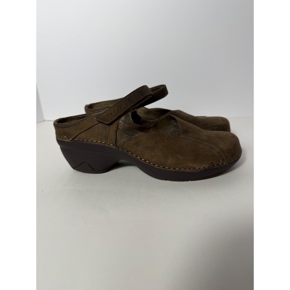 Patagonia Womens Brown Leather Clogs Slip On‎ Strap Backless Casual Shoes - Picture 2 of 6